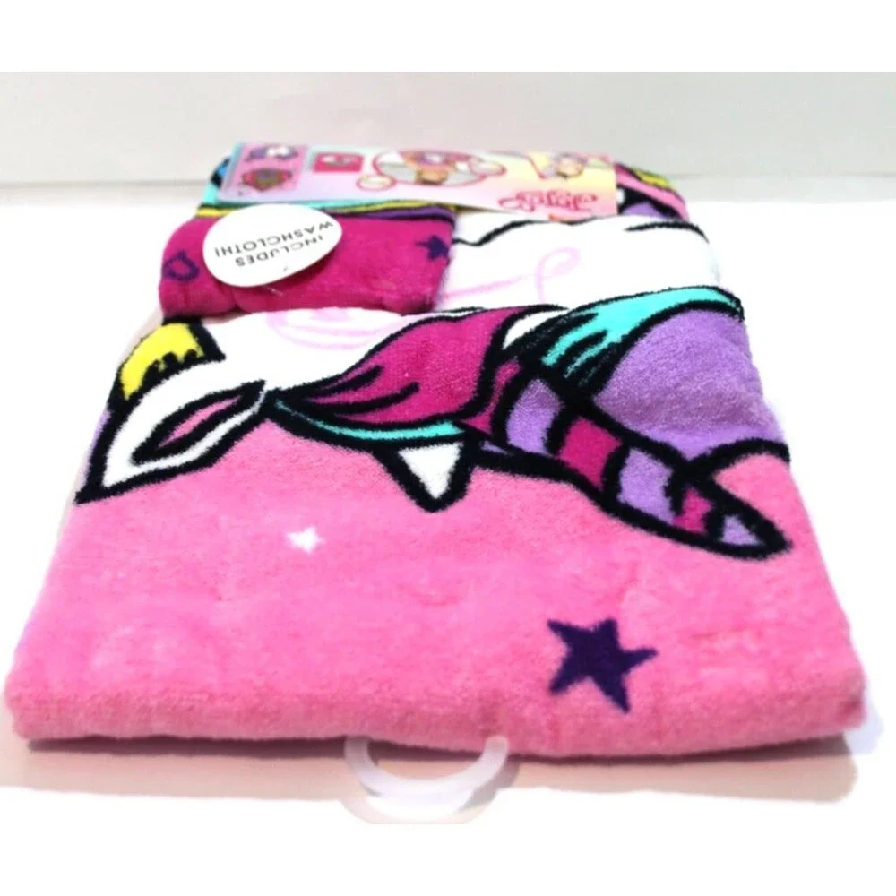 Nickelodon Unicorn Rainbow Bath Towel Washcloth Set 2 Pc 25